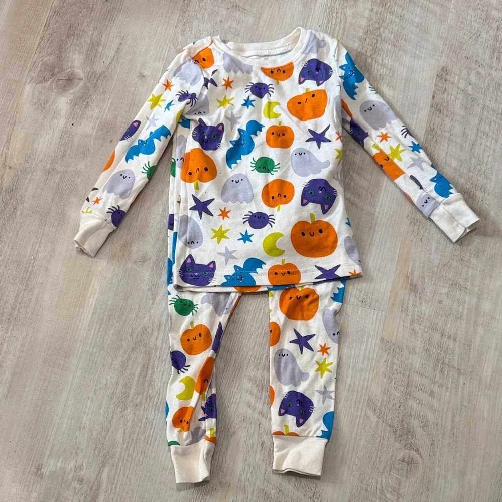 Old Navy Kids Halloween Pajama Set - White, Orange, Purple, Green, Blue